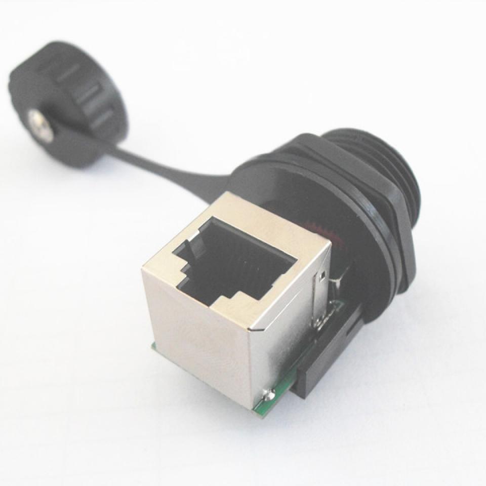 RJ45 male female waterproof panel mount connector with ethernet cable